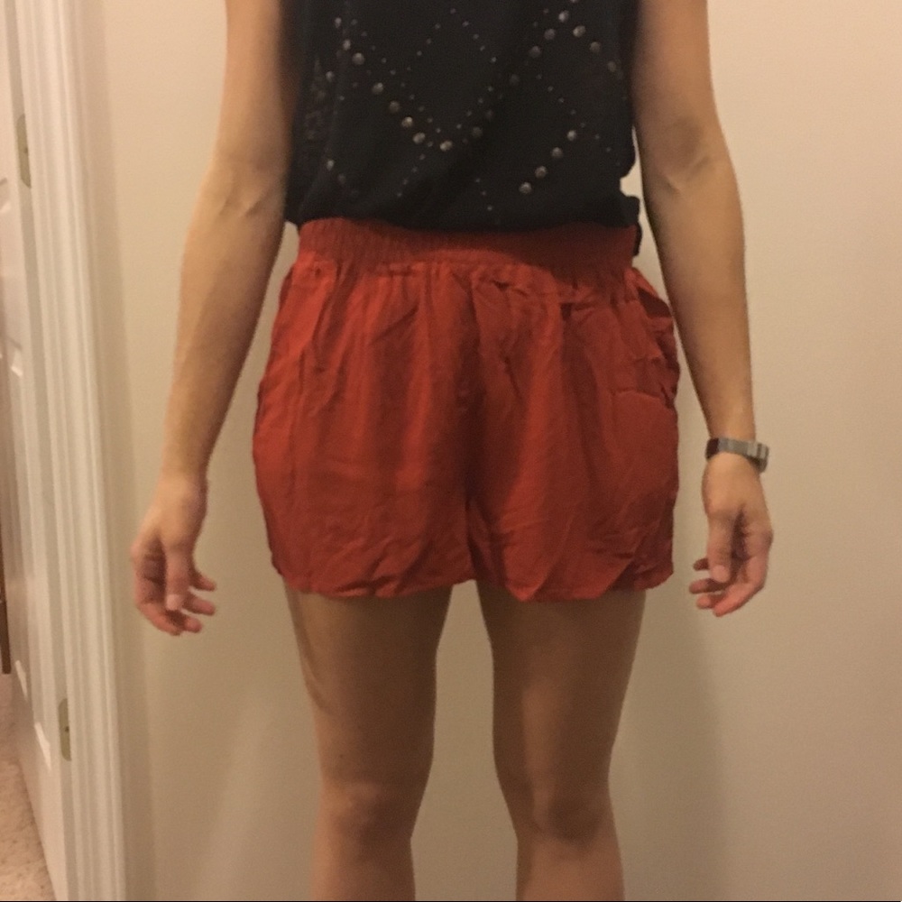Orange cotton shorts